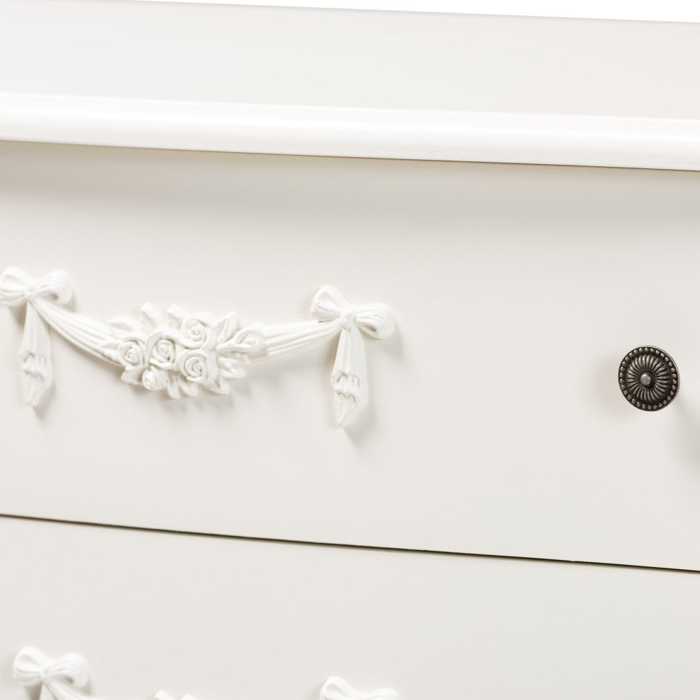 Callen Classic and Traditional White Finished Wood 4-Drawer Storage Cabinet