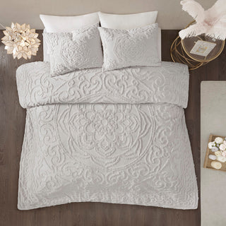 Madison Park Laetitia 3-Piece Tufted Cotton Chenille Medallion Comforter Set