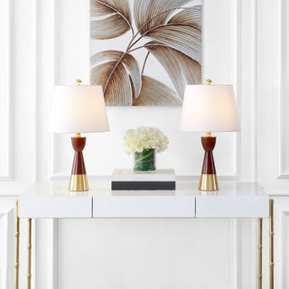 Safavieh Renni Table Lamp Set of 2 Brown/Brass Gold