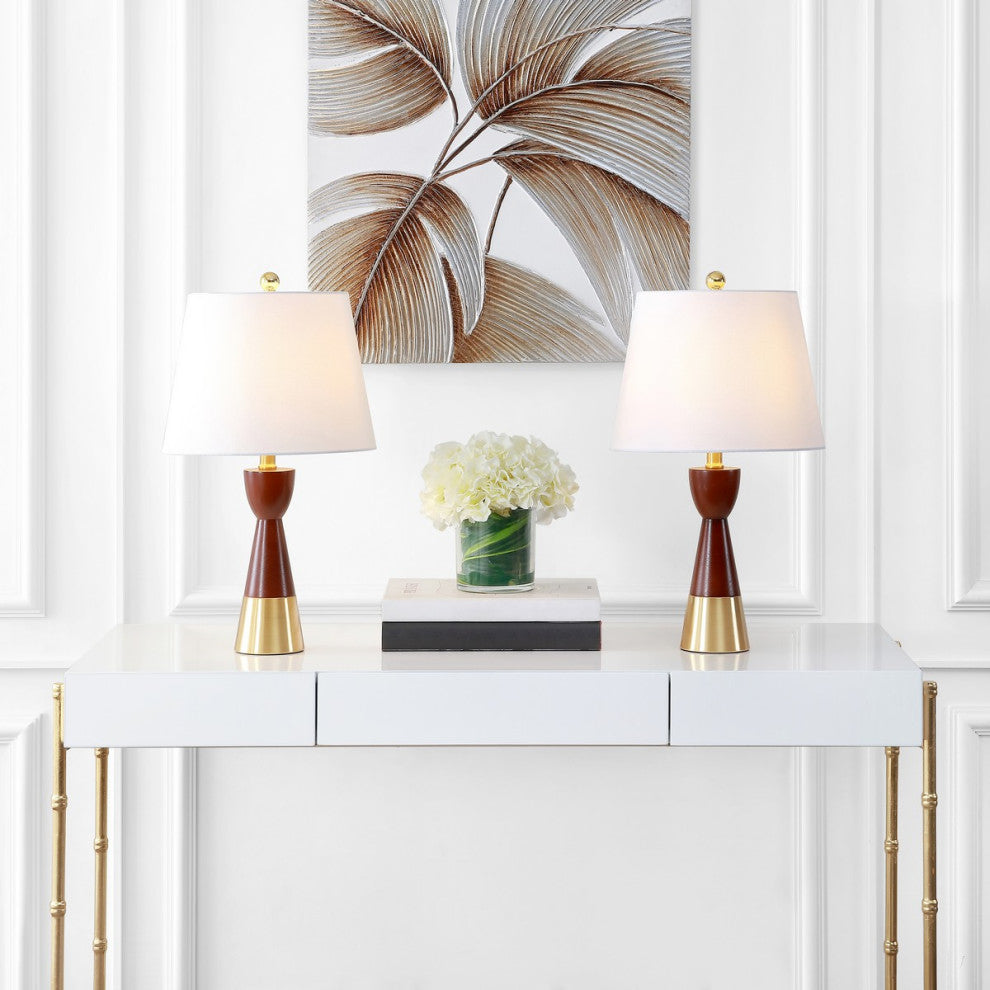 Safavieh Renni Table Lamp Set of 2 Brown/Brass Gold
