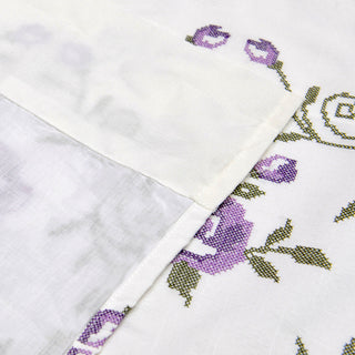 Rose Embroidery Window Curtain Valance, Lilac, 19" X 60"