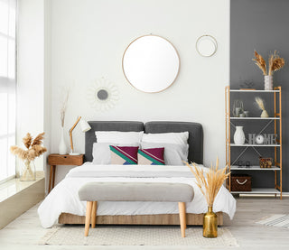 Bold Shapes Polyester Indoor Pillow, Maroon Red, 16"x16"