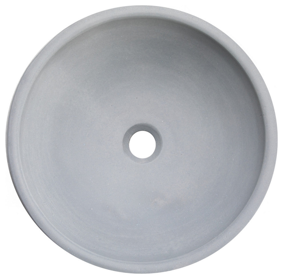 Eden Bath EB_N004LG 16-in Concrete Round Vessel Sink - Light Gray