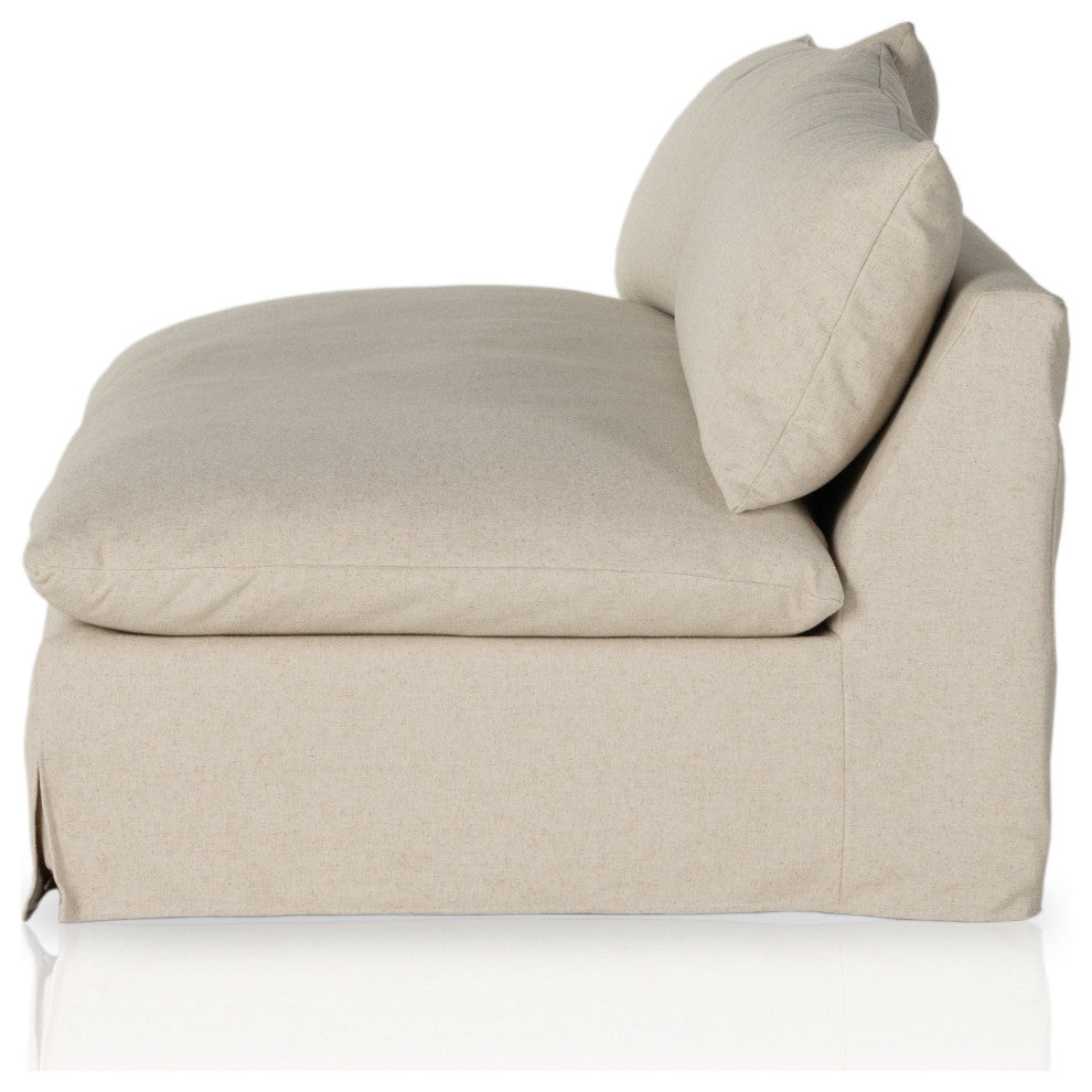 Grant Slipcover Armless Sofa-74"-Natural