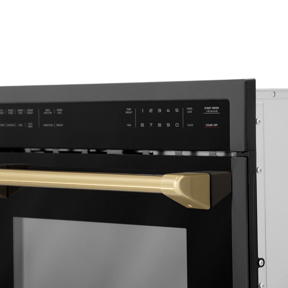 ZLINE 24" Microwave Oven, Black Stainless With Champagne Bronze MWOZ-24-BS-CB