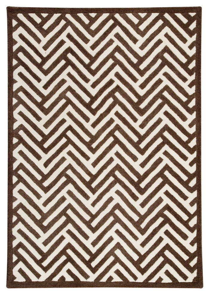 Hand Tufted Brown Wool Area Rug
