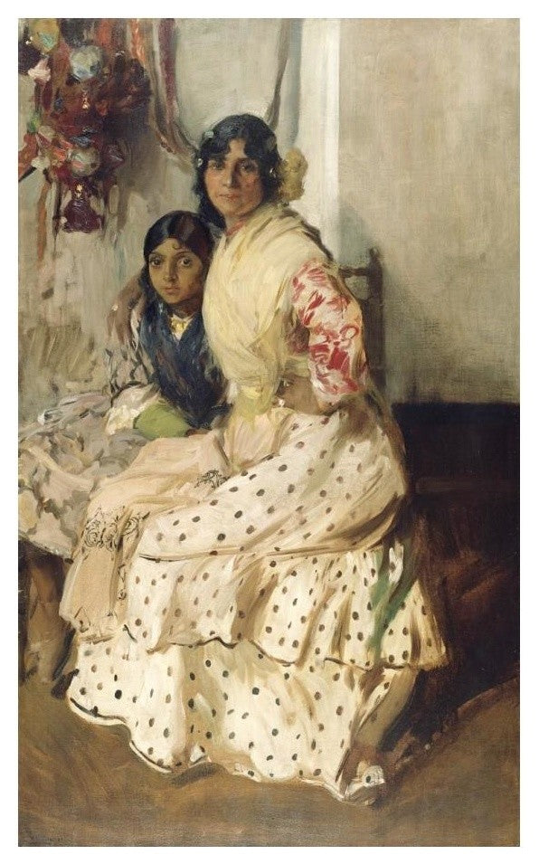 "Pepilla the Gypsy and Her Daughter" Print by Joaquin Sorolla y Bastida, 15"x24"