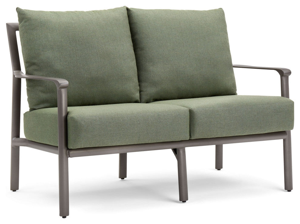 Aspen Cushion Outdoor Resort-Grade Loveseat, Brown