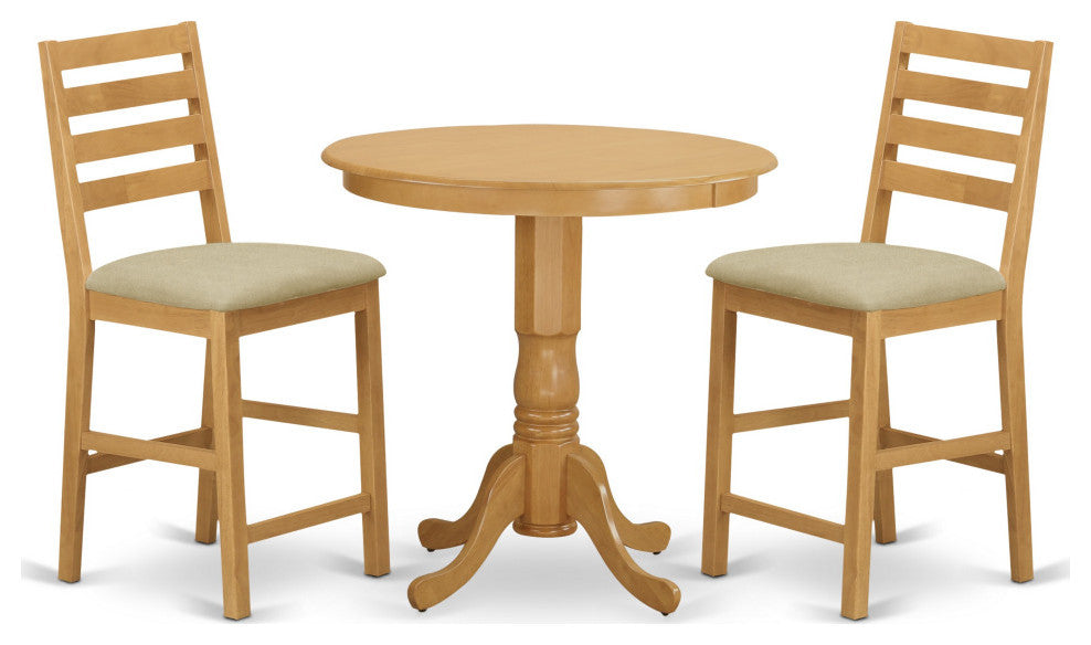 3 Pc Counter Height Dining Room Set -Pub Table And 2 Counter Height Chairs
