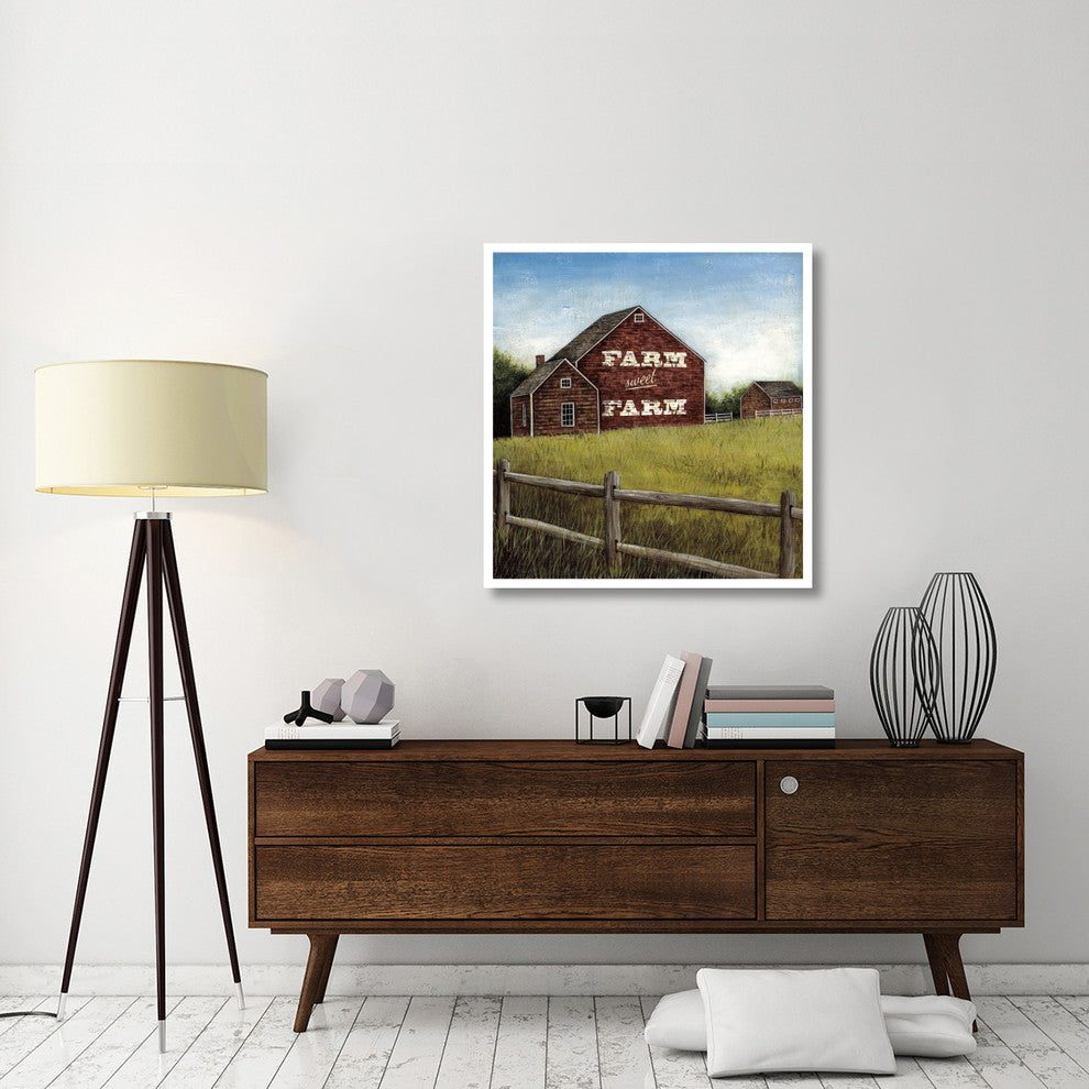 "Weathered Barns Red with Words" Print by David Carter Brown, 36"x38"