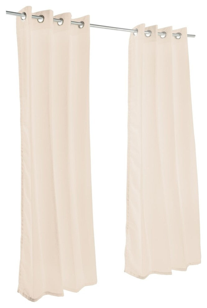Canvas Antique Beige Sunbrella Outdoor Curtain with Grommets, 96"x50"
