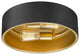 2 Light Close to Ceiling Lamp, Black and Gold Flush Mount