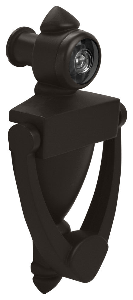 Nuk3y 5.5" High Knocker With 220 Degree Viewer, Oiled Rubbed Bronze