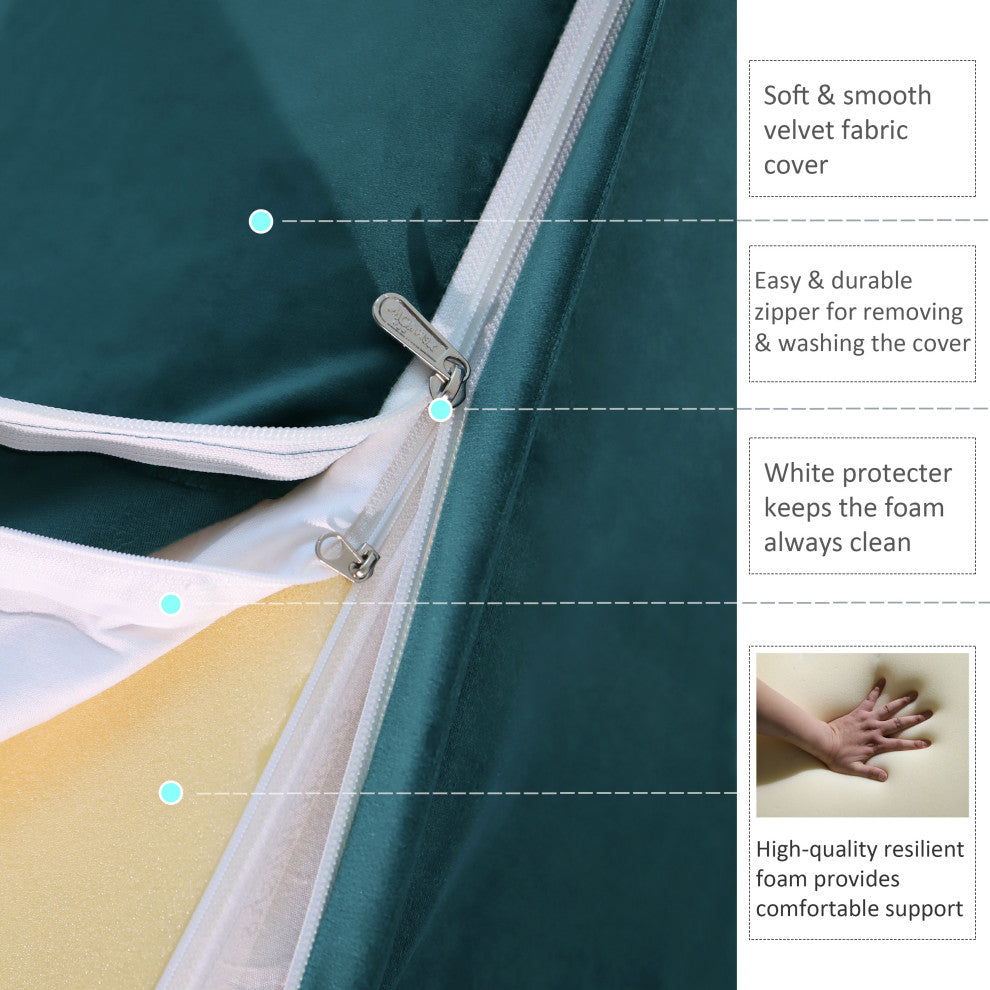 Reading Pillow Bed Foam Wedge Adult for Back Support, Cyan, 24x9x21