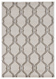 7'X10' Sand Ivory Machine Woven Uv Treated Ogee Indoor Outdoor Area Rug