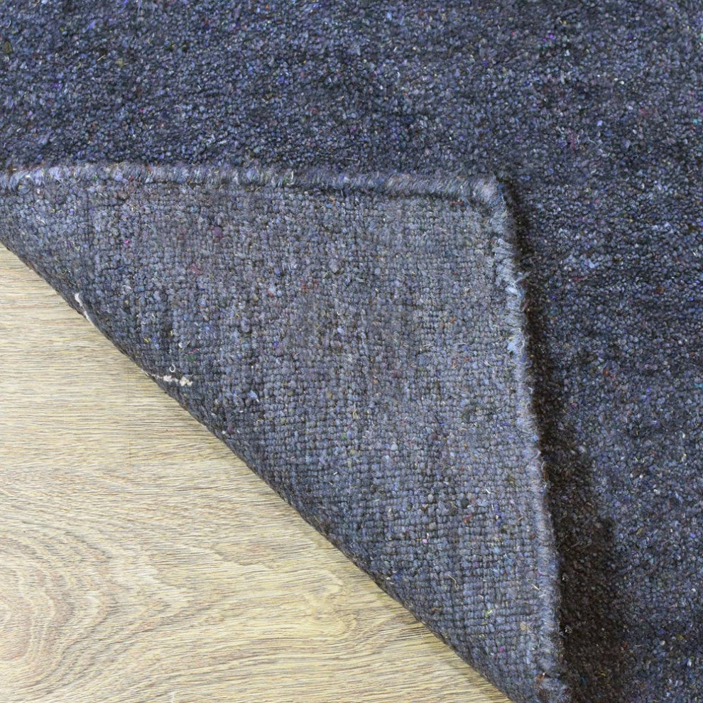 HAND KNOTTED LOOM SILK ECO-FRIENDLY RUG-6'x9',Rectangle,Charcoal White,Contempor