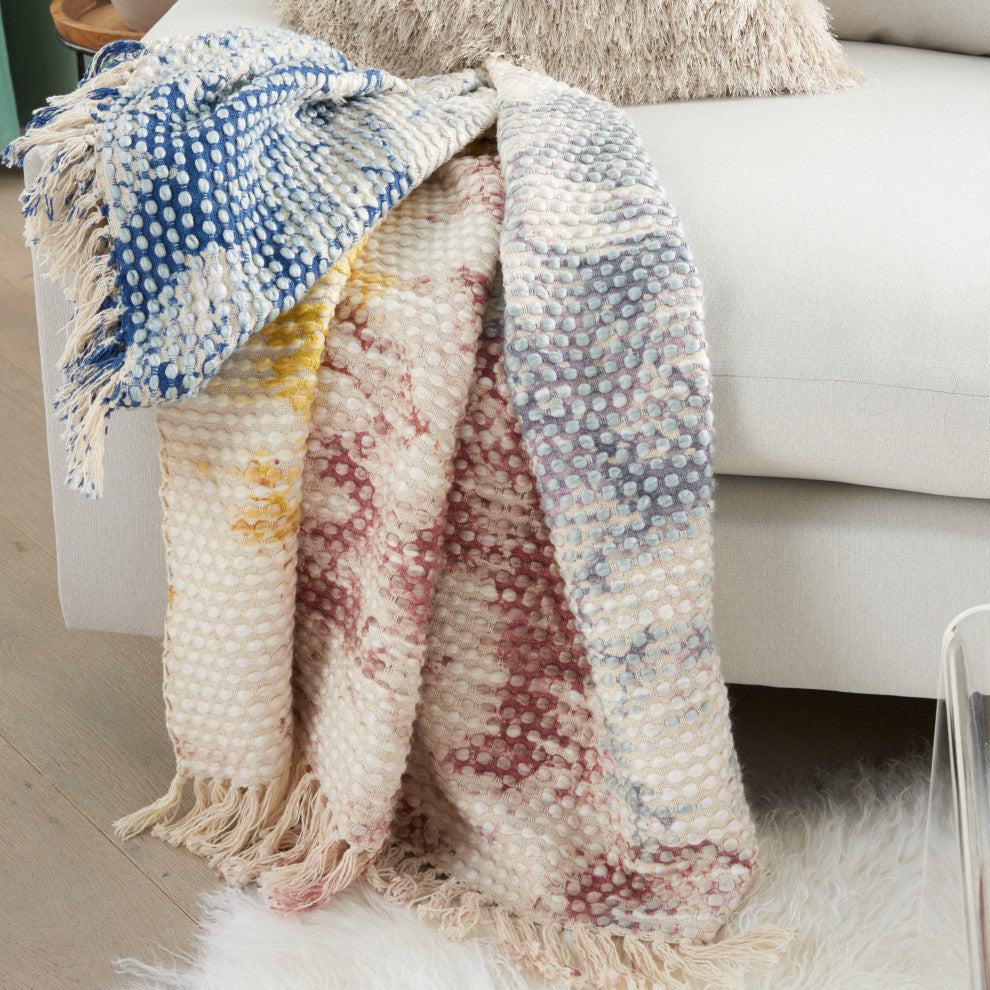 Mina Victory AQ407 Throw Blanket, Multicolor, 50" X 60"