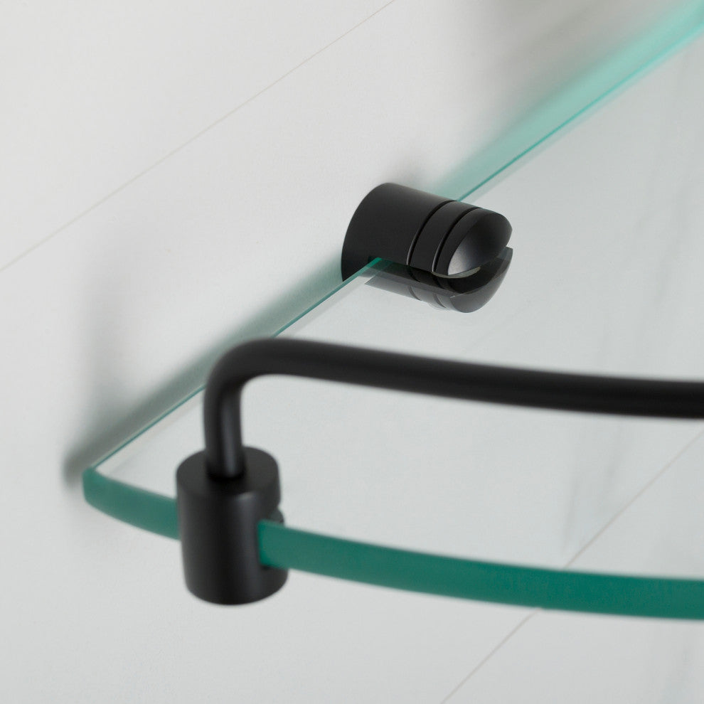 Elie Bathroom Corner Shelf, Matte Black