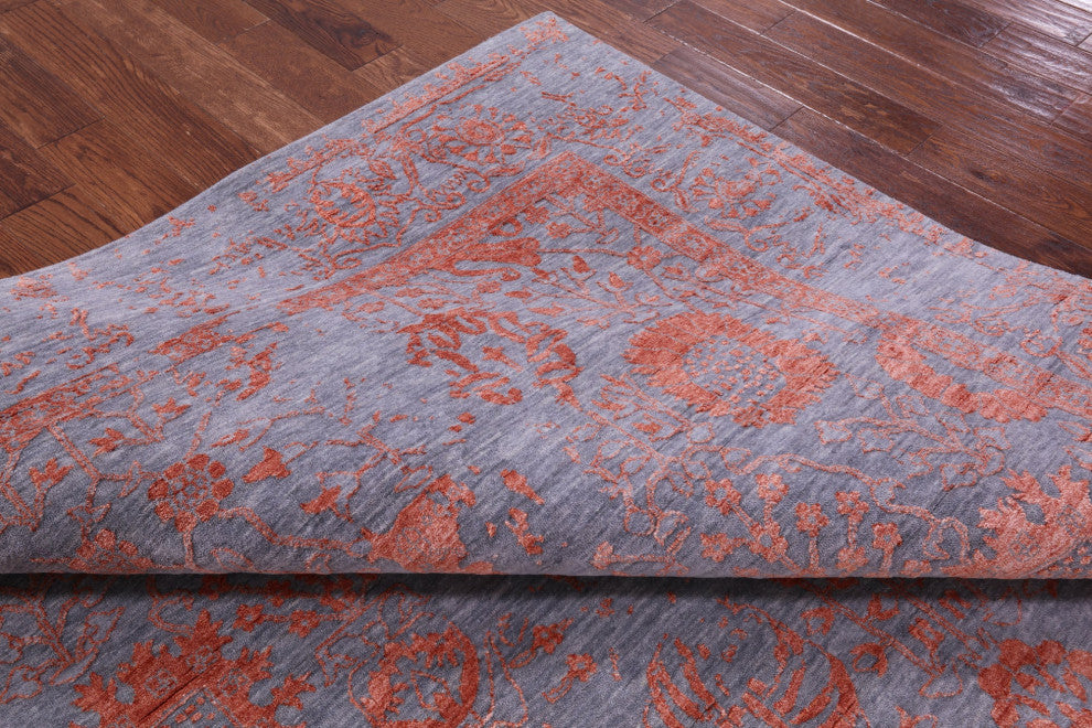 8' 0" X 10' 1" Wool & Silk Persian Hand Knotted Rug - Q15758