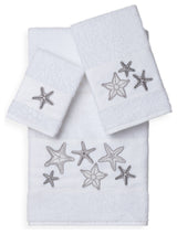 Linum Home Textiles Lydia 3-Piece Embellished Towel Set, White