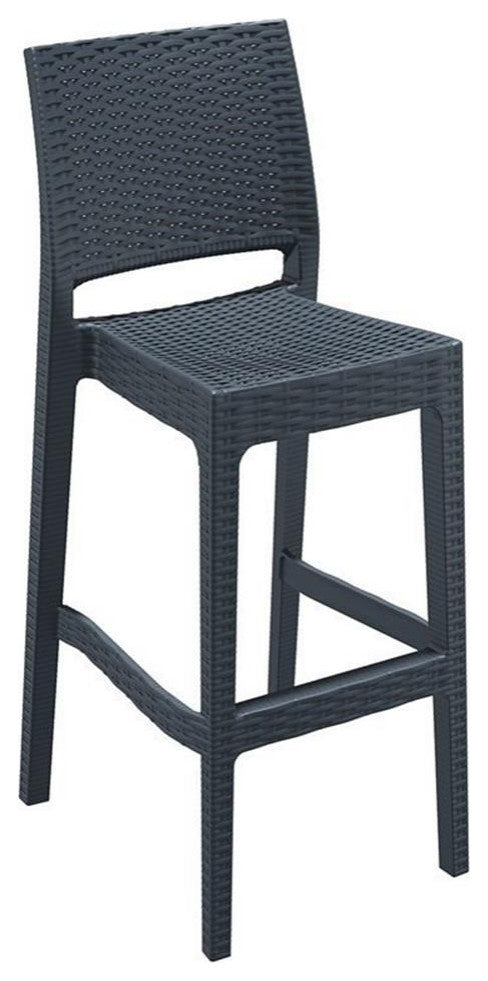 Home Square 29.5" Barstool in Dark Gray - Set of 2
