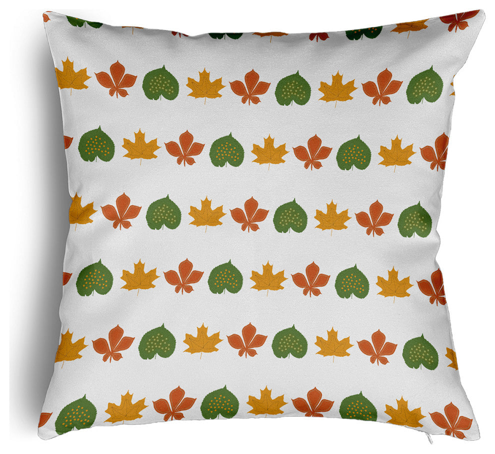 Leaf Stripe Accent Pillow With Removable Insert, Scallion, 16"x16"