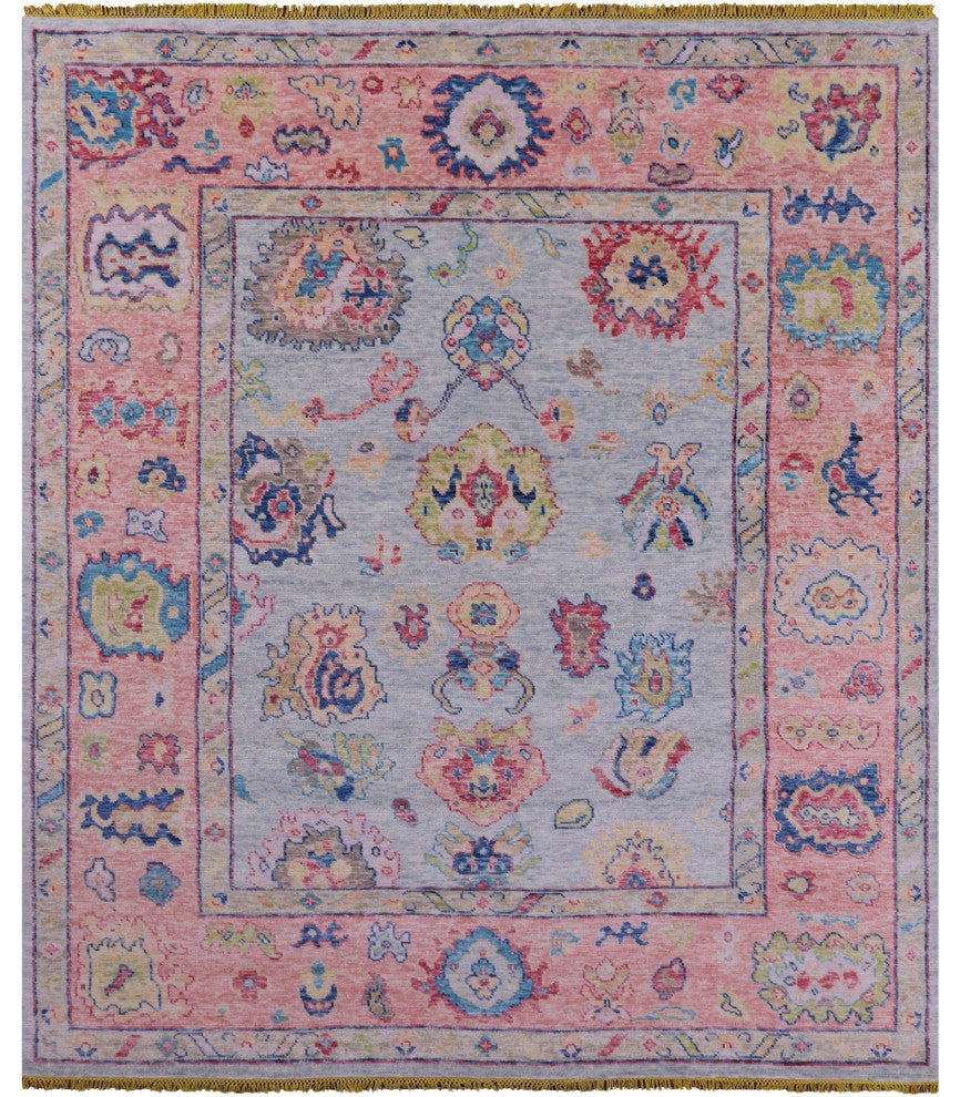 Hand Knotted Turkish Oushak Wool Rug 8' 3" X 9' 9" - Q16048
