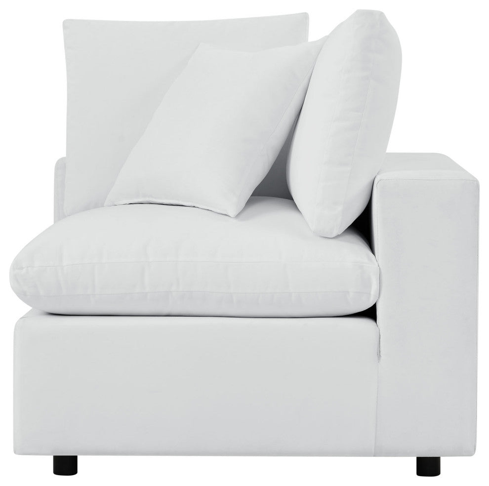 Modular Lounge Sectional Deep Sofa Chair Set, Sunbrella, White, Modern, Outdoor