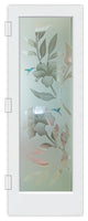 Interior Prehung Door or Interior Slab Door - Hibiscus Hummingbirds - Primed...