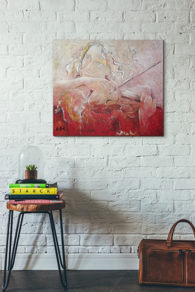 Epic Graffiti "Violinist" by Samedin Asllani, Giclee Canvas Wall Art, 26"x30"