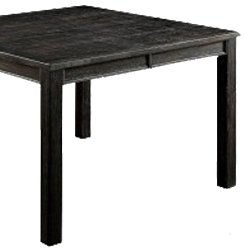 Benzara BM235495 Wooden Counter Height Table With Block Legs, Antique Black