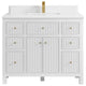 Sonoma 42 Single Sink Reeded Bath Vanity in White 1.5" Calacatta Laza