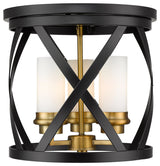 Zlite 481F13-MB-OBR 3-Light Flush Mount, White