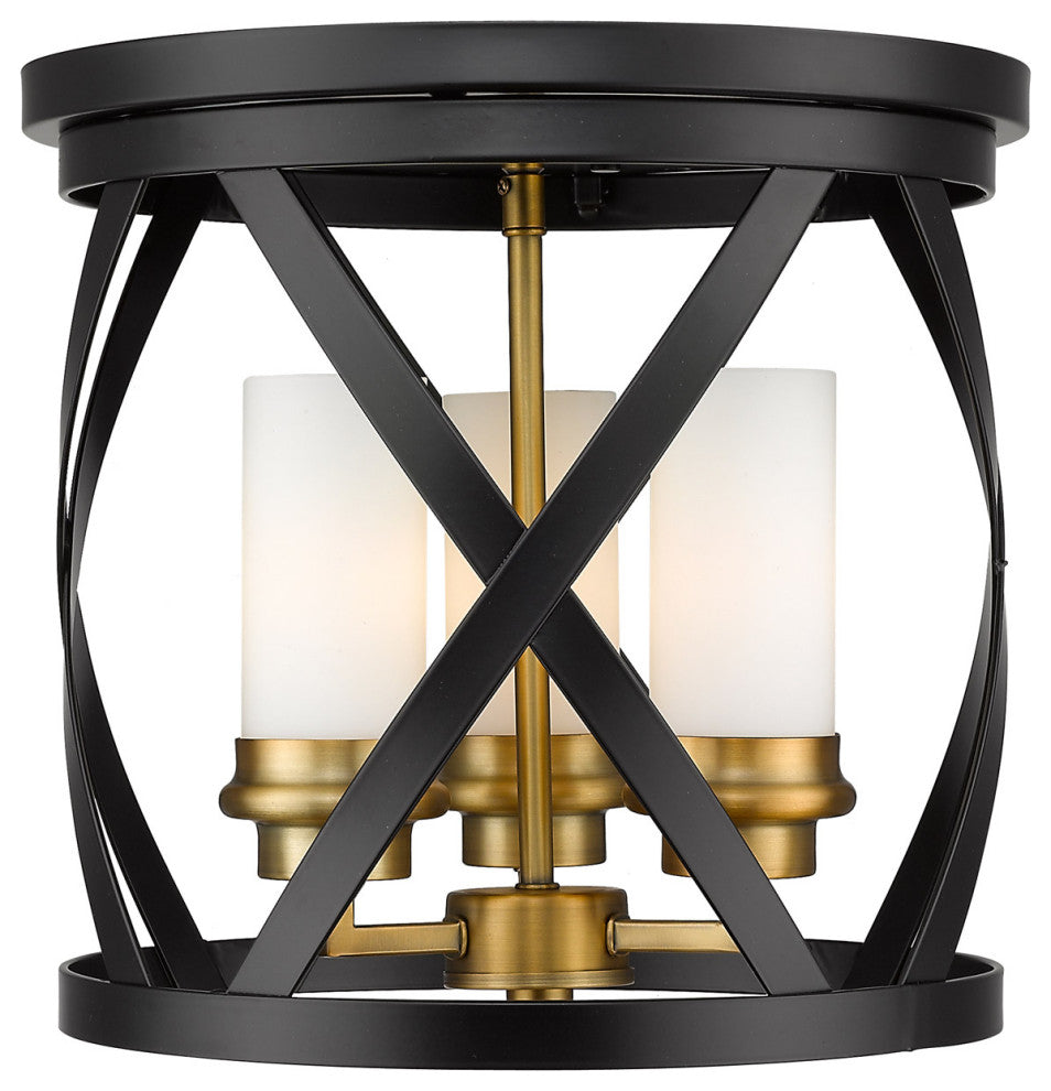 Zlite 481F13-MB-OBR 3-Light Flush Mount, White