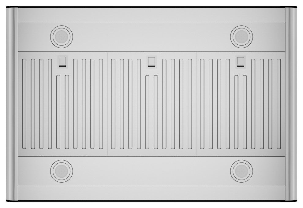 36 in. 400 CFM Island Range Hood Ducted Exhaust Kitchen Vent Tempered Glass