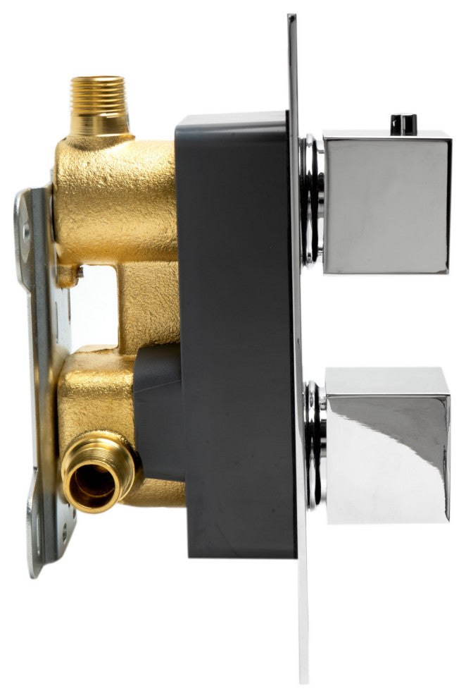 ALFI brand AB2601-PC Polished Chrome Knob 1 Way Thermostatic Shower Mixer