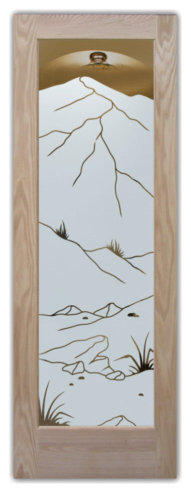 Interior Prehung Door or Interior Slab Door - Mountains Foliage - Oak - 28"...