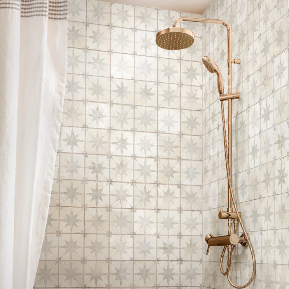 Harmonia Kings Star White Ceramic Floor and Wall Tile Sample