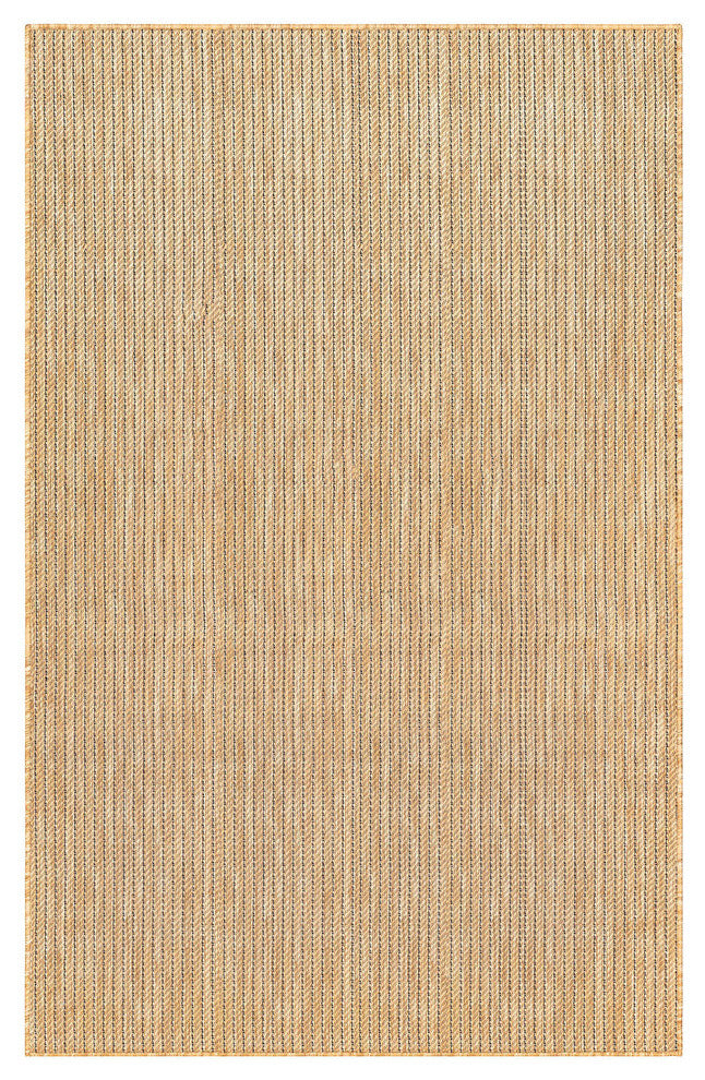 Carmel Texture Stripe Indoor/Outdoor Rug, Sand, 7'10"x9'10"