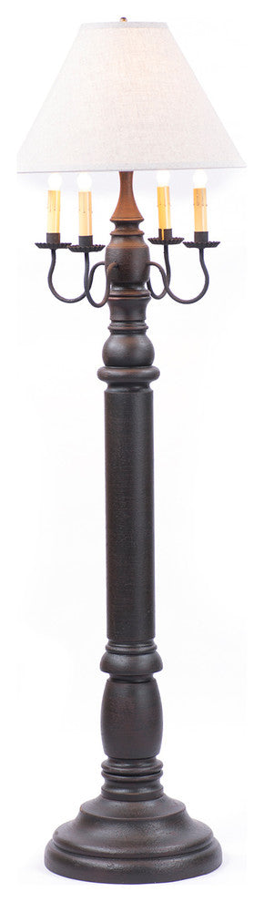 General James Floor Lamp in Black with Shade