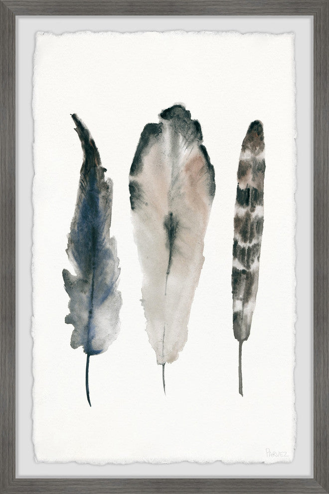 "Textured Feathers" Framed Painting Print, 8"x12"