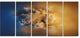 Small Macro Prickly Texture Brown, Abstract Canvas Wall Art, 60"x28", 5 Panels