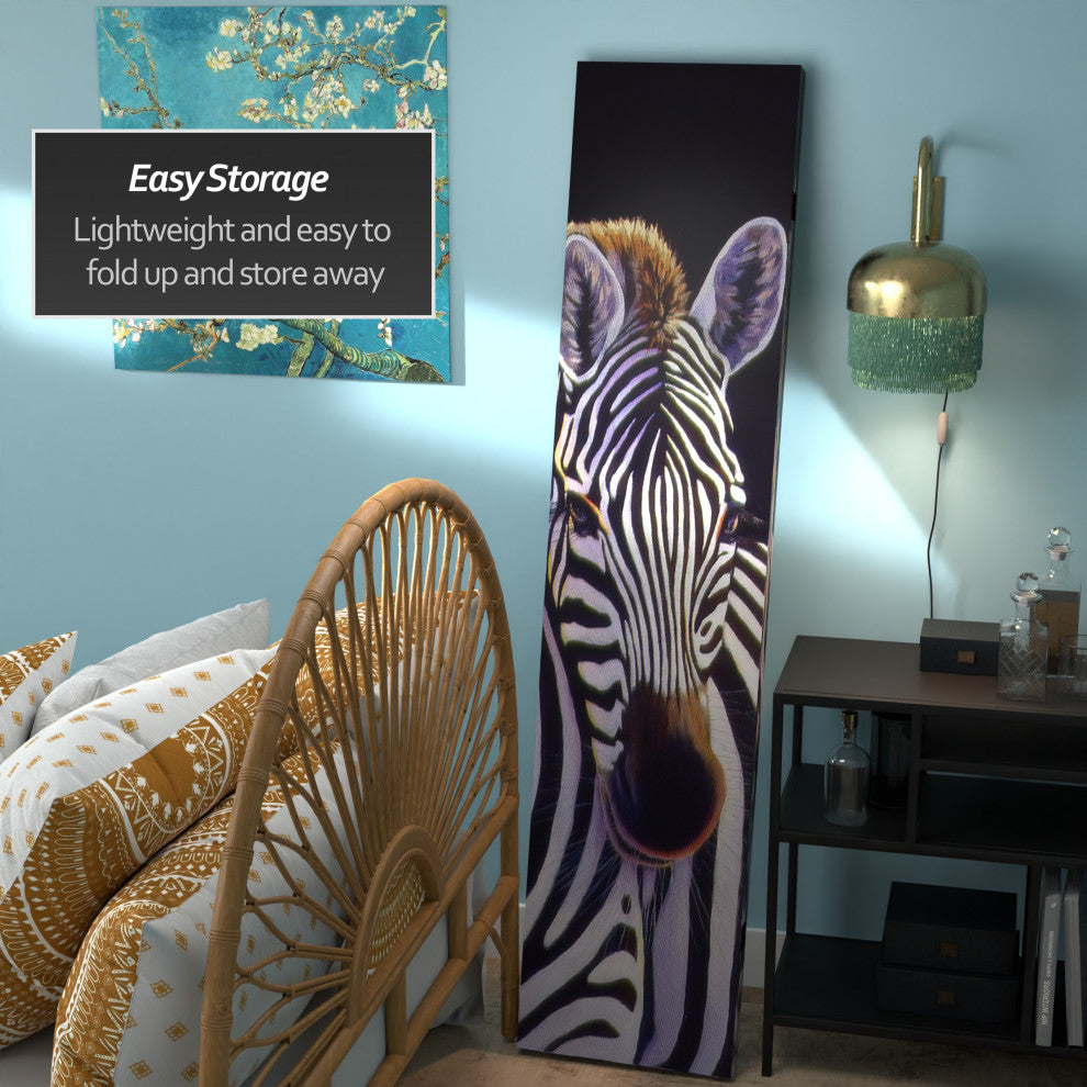 6' Tall Double Sided Elephant and Zebra Canvas Room Divider