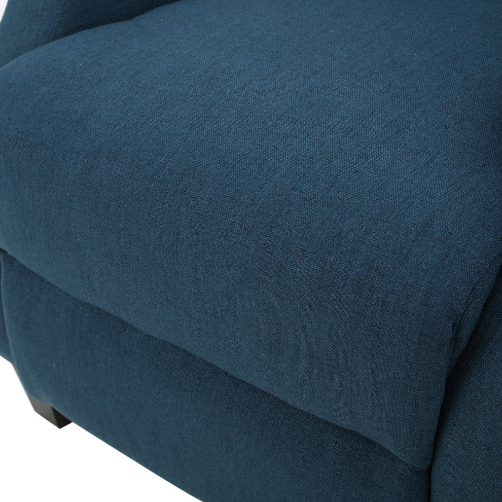 GDF Studio Monica Dark Blue Fabric Recliner