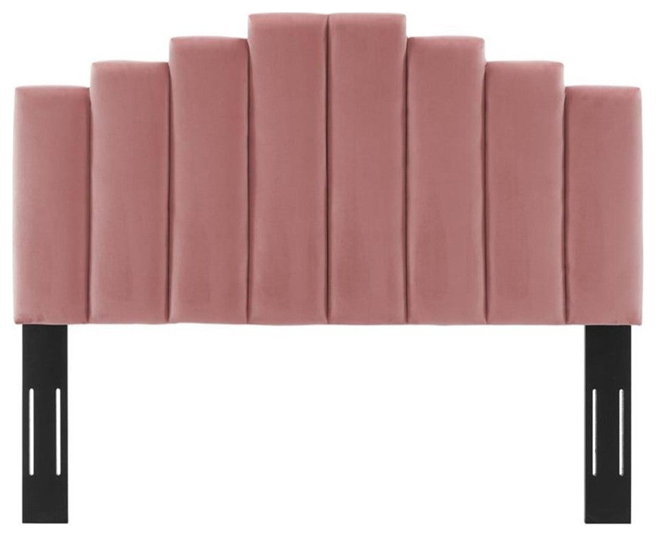 Noelle Performance Velvet King/California King Headboard Dusty Rose