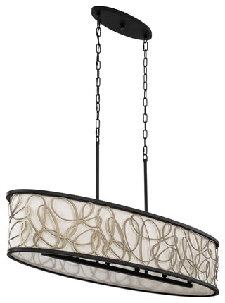 Scribble 6-Lt Linear Pendant - Matte Black/Artifact