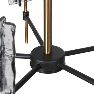 LNC Tucana 5-Light Matte Black and Polished Gold Modern/Contemporary Chandelier