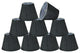 32061-9 Small Hardback Empire Chandelier Clip On Lamp Shade Gray&Black 3"x5"x4"