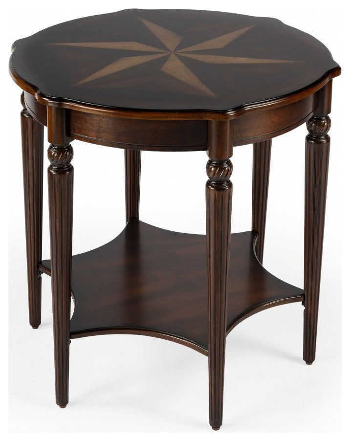 28" Brown Round Coffee Table