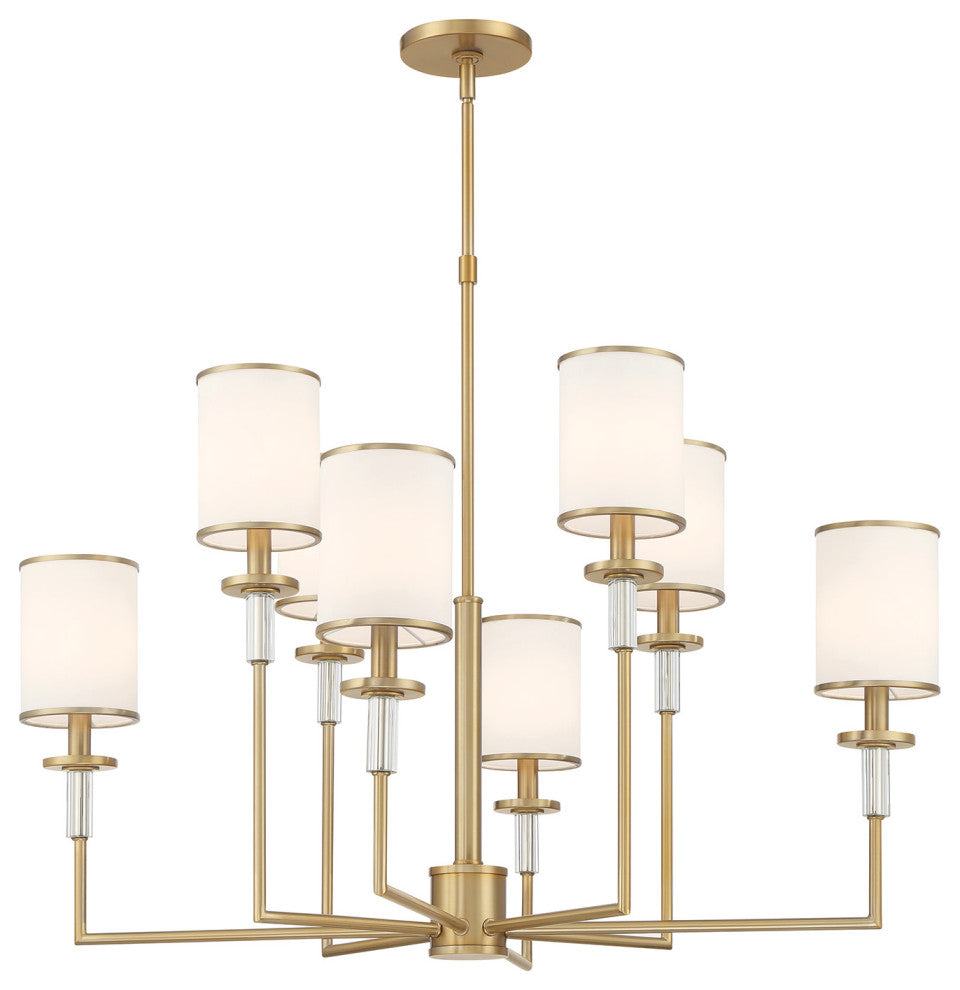 Crystorama Lighting Group HAT-478 Hatfield 8 Light 33"W Crystal - Polished
